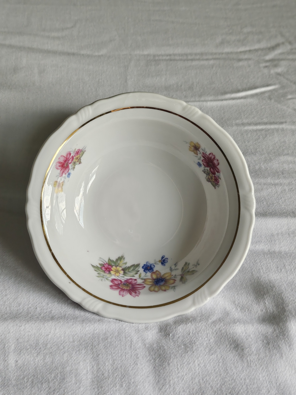 Harmony House Minuet Bareuther Bavaria Germany 5" Berry Dessert Bowl Floral Gold